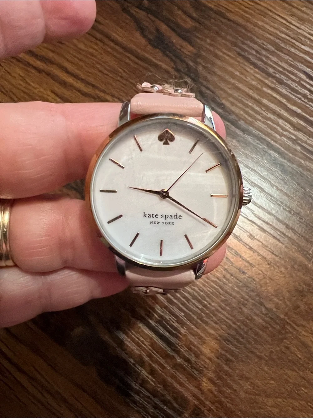 Kate Spade New York KSW1513 Metro White Dial Pink Leather Strap Women's Watch